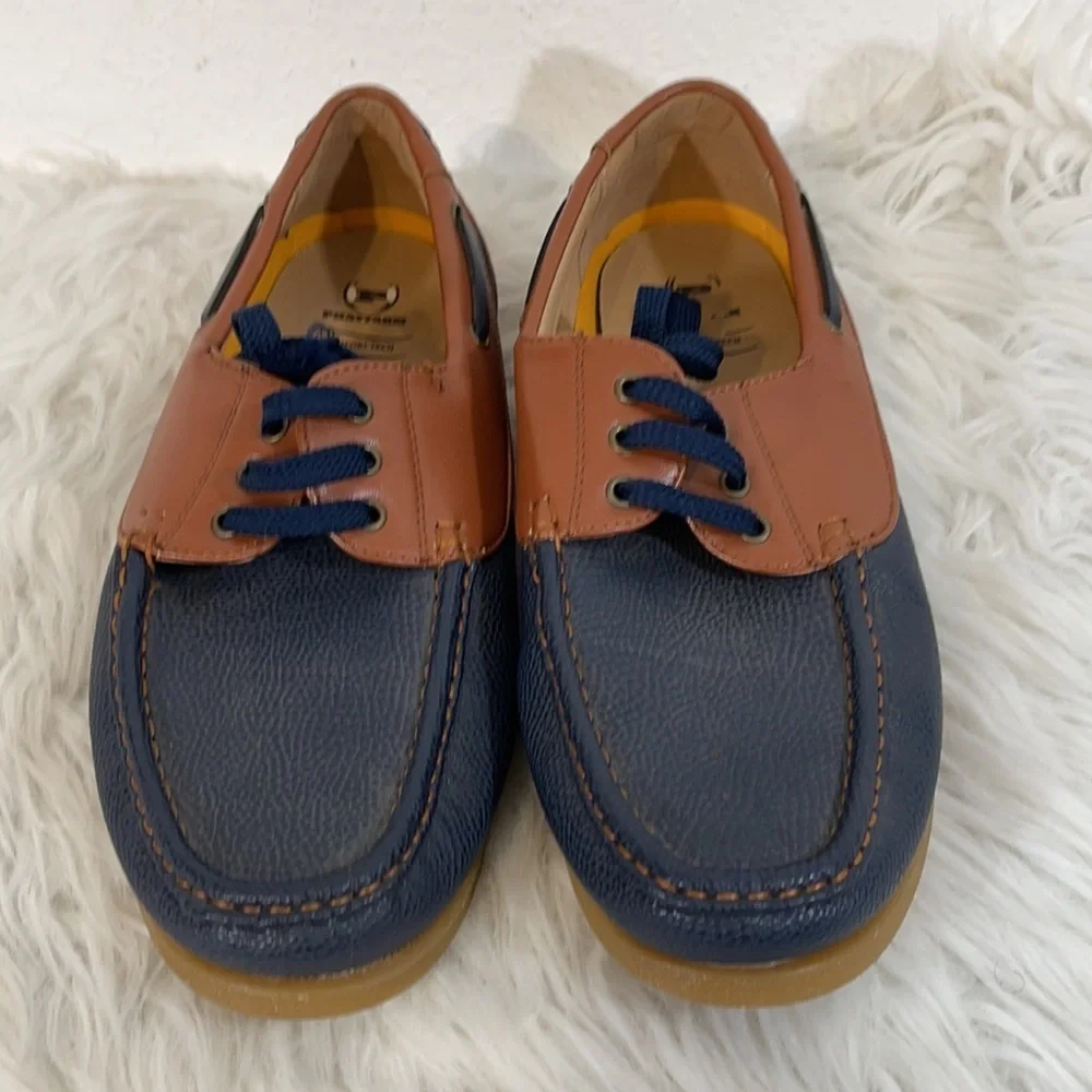 Phat Farm Men's Blue/Brown Boat Shoes Size 10.5